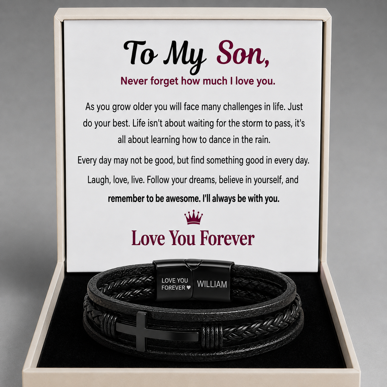 Unbreakable Faith Bracelet for Son - Personalised