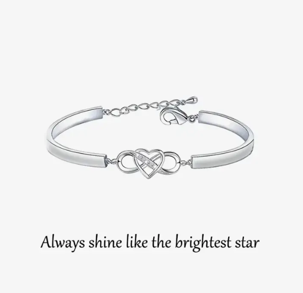 For Bonus Granddaughter - Always Shine Like The Brightest Star Infinity Heart Bracelet