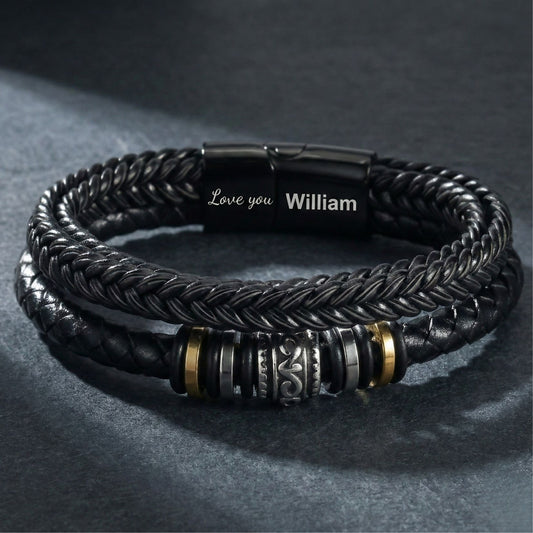 For Son - I Will Always Be With You - Personalized Double Row Bracelet