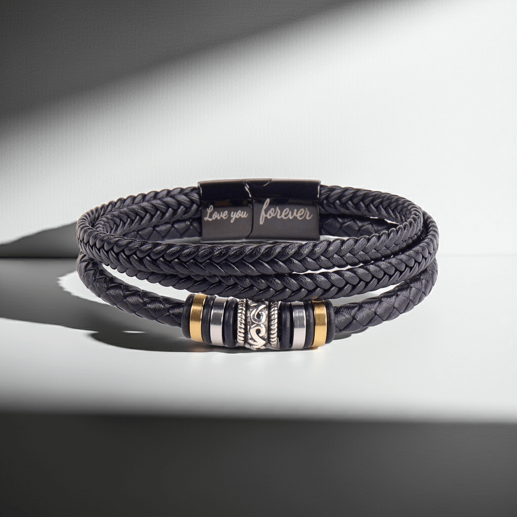 Mother and son - Engraved Love You Forever Bracelet