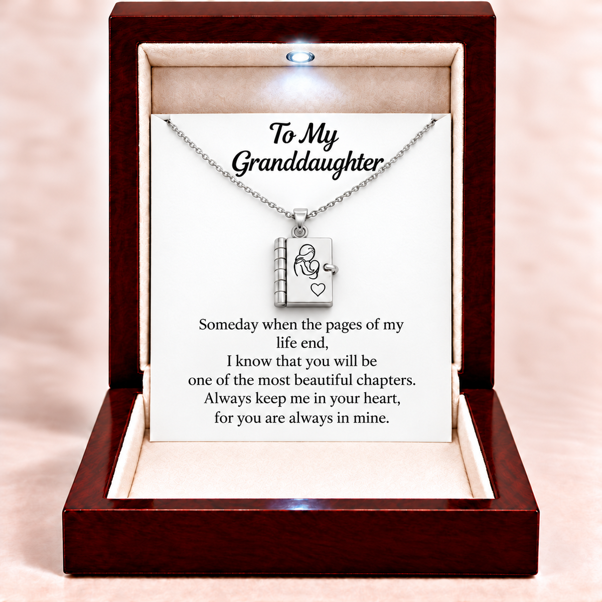To My Granddaughter - Book Locket Necklace