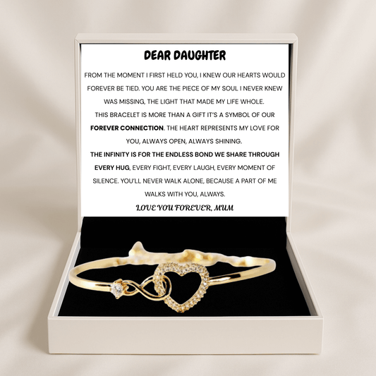 To My Daughter Infinity Heart Bracelet Linked Forever From Mum