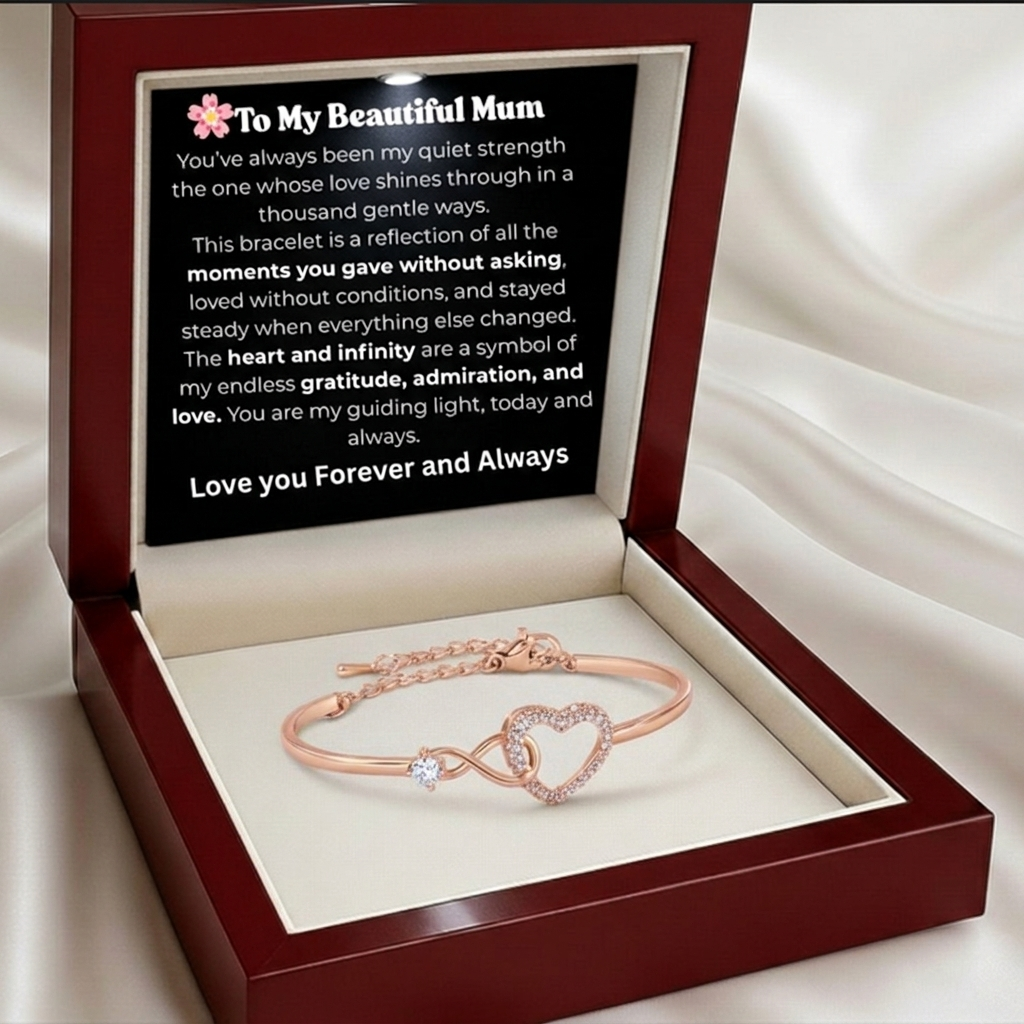 Mother Daughter Infinity Heart Bracelet - Forever Between Us