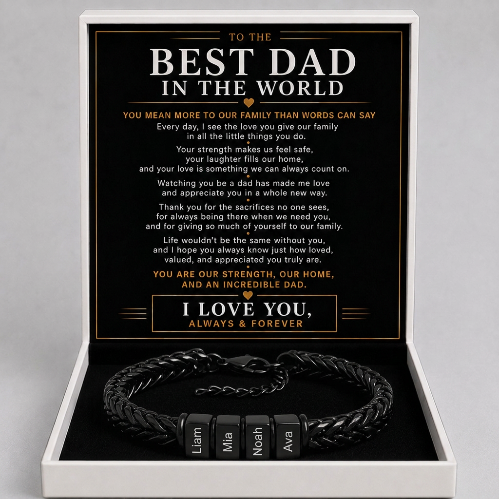 All My Loves Personalised Bracelet  - To the Best Dad in the World