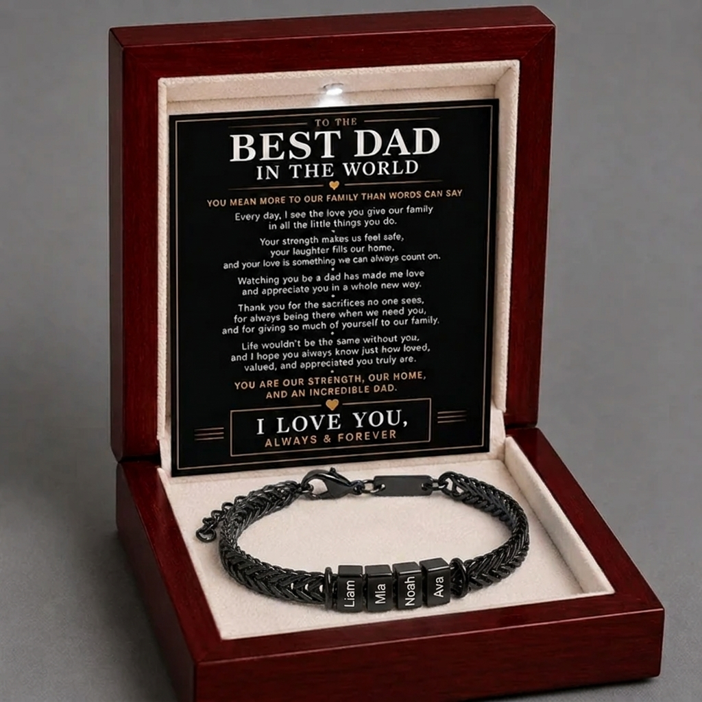 All My Loves Personalised Bracelet  - To the Best Dad in the World