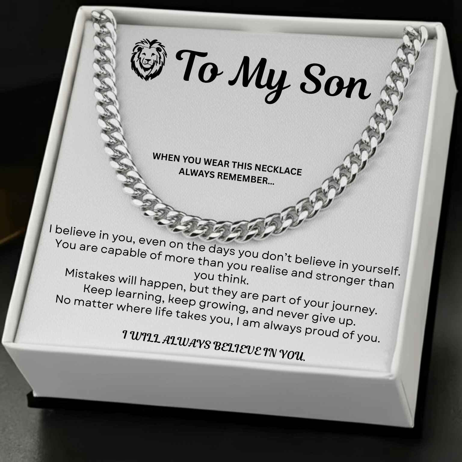 Stainless Steel Cuban Chain Necklace for Son | Luvella