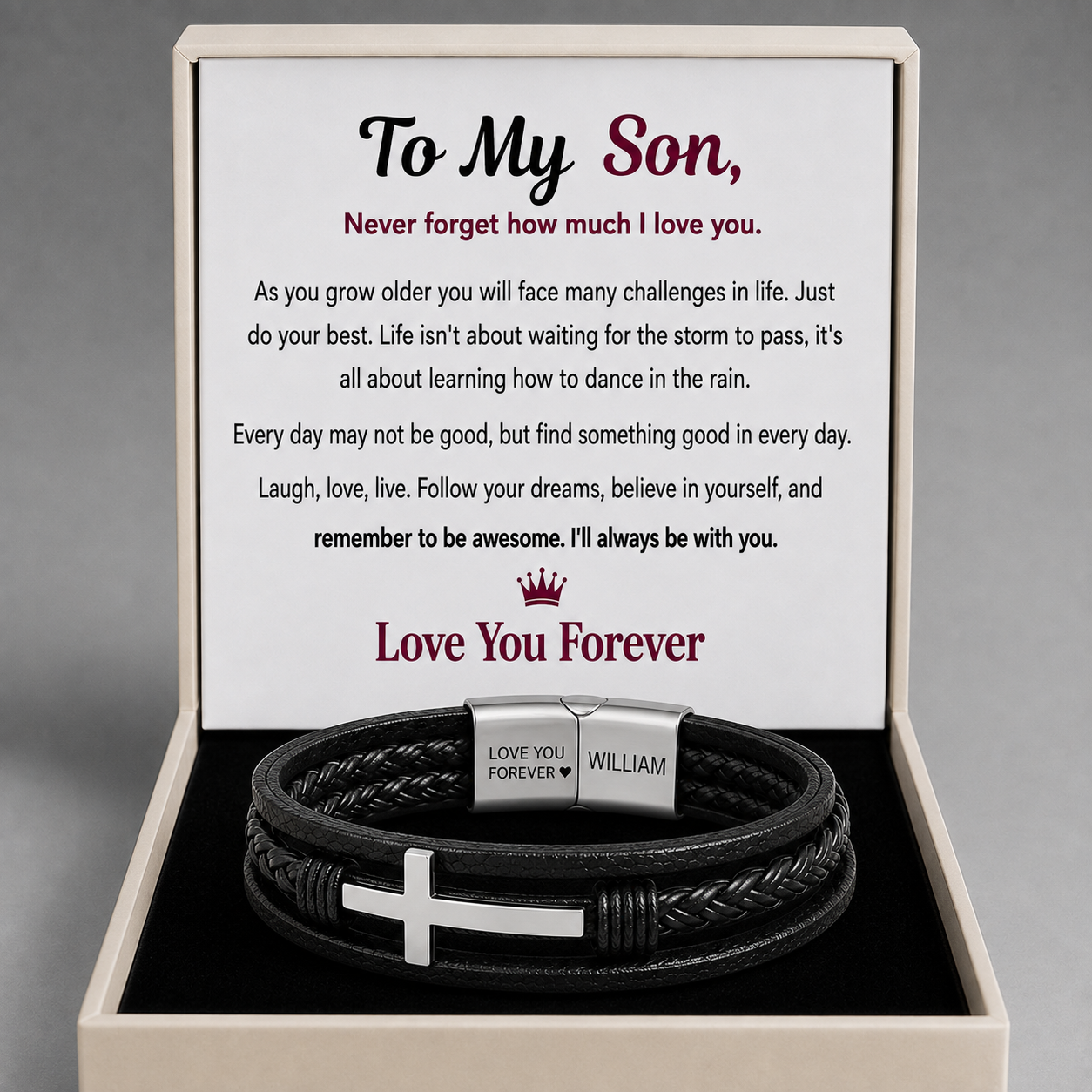 Unbreakable Faith Bracelet for Son - Personalised