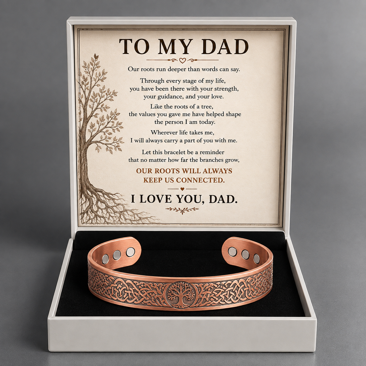 To My Dad - Our Roots Run Deep Tree of Life Bracelet
