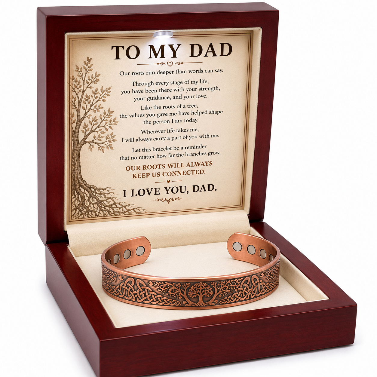 To My Dad - Our Roots Run Deep Tree of Life Bracelet