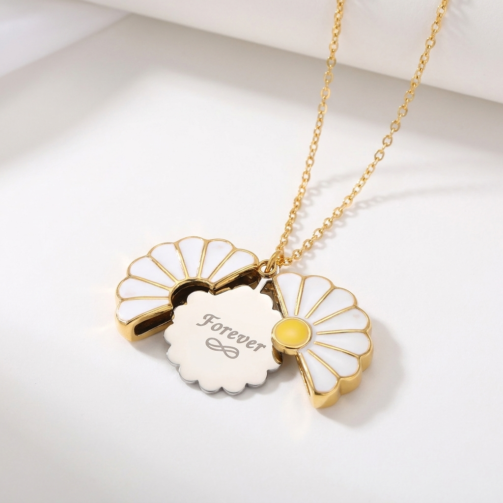 Personalised Daisy Secret Message Necklace
