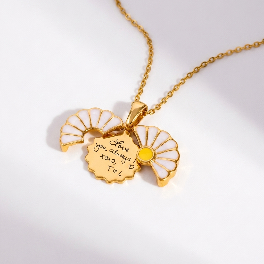 Personalised Daisy Secret Message Necklace