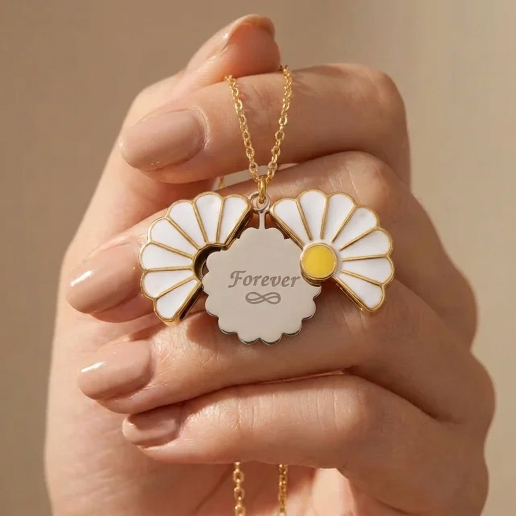 Personalised Daisy Secret Message Necklace