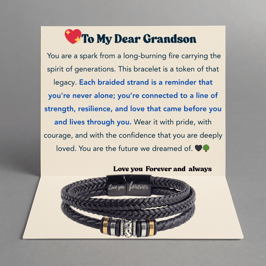 To My Grandson Legacy Loop Bracelet - Our Story Continues