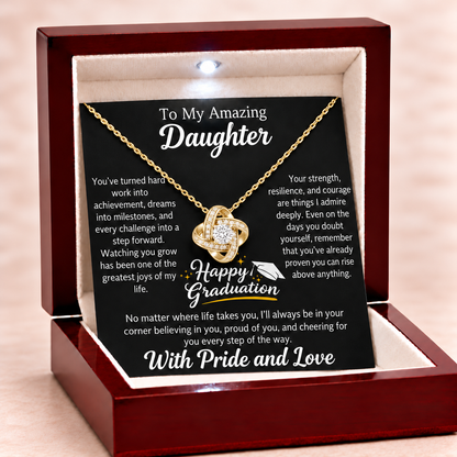 Happy Graduation Dear Daughter Eternal Knot Necklace - You Did It