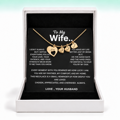 To My Wife – All My Loves Personalised Family Heart Necklace
