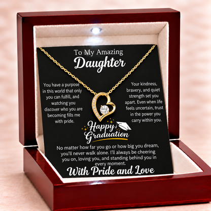 Happy Graduation Dear Daughter Bound by Love Necklace - We are Proud of you