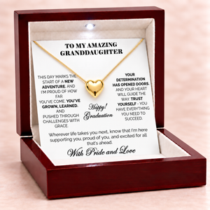 Happy Graduation Dear Granddaughter Close to My Heart Necklace - Always Cheering You On