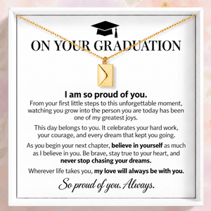 On Your Graduation - Proud of You - Personalised Envelope Locket Necklace