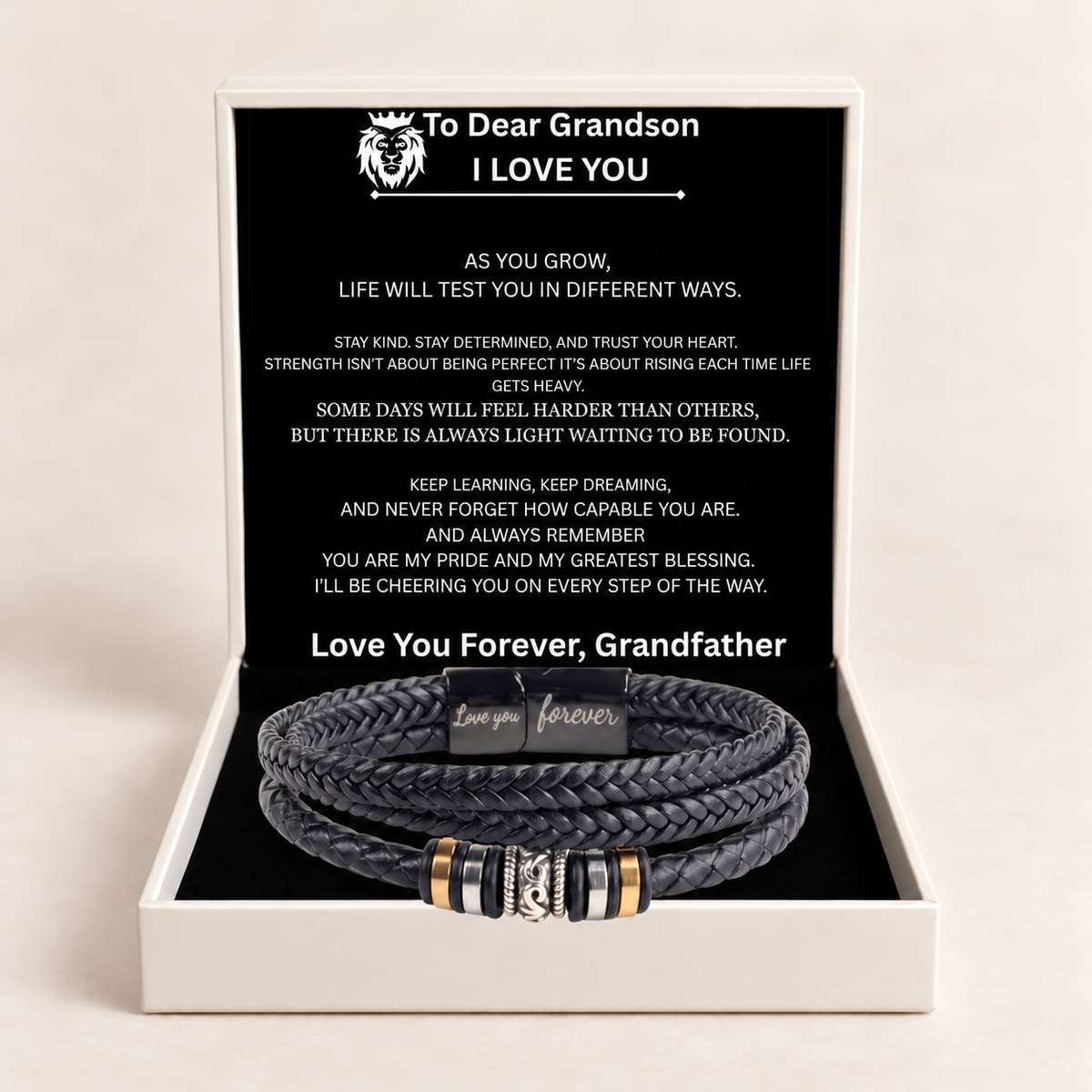 To Grandson - Engraved Love You Forever Bracelet  from Granddad