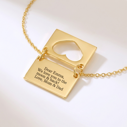 Personalised Heart Message Necklace for Daughter