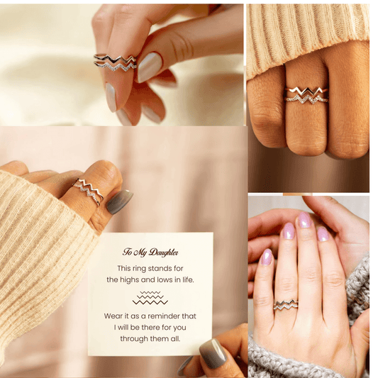 To Daughter Highs and Lows Ring with Love From Mum and Card