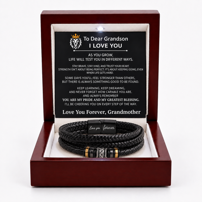 To Grandson - Engraved Love You Forever Bracelet  from Grandmother