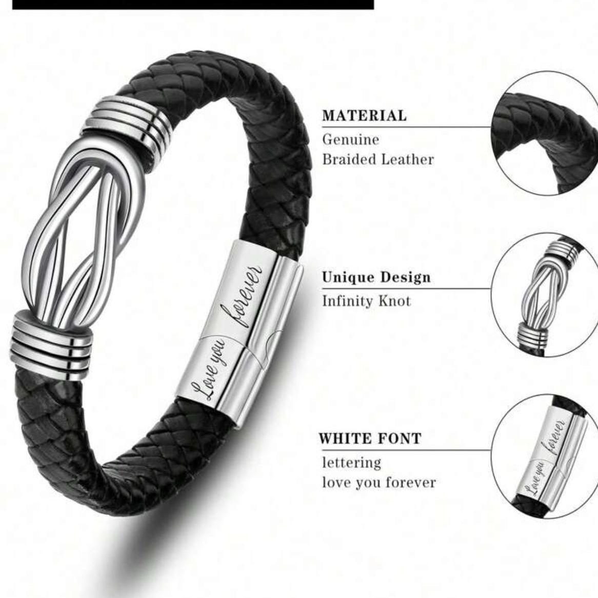 Happy Valentines Day Dear Fiancé Bound by Strength Bracelet - My Rock, My Forever