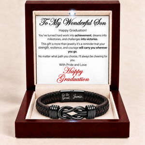 To My Son - Go Be Great Personalised Graduation Bracelet