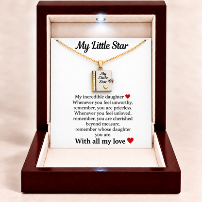 To My Daughter - My Little Star Book Locket Necklace