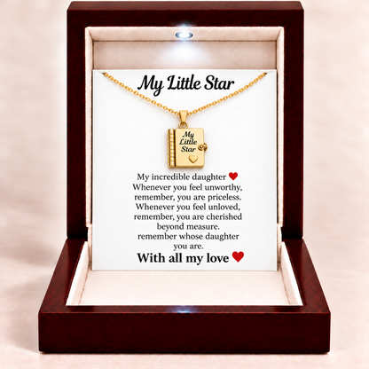 To My Daughter - My Little Star Book Locket Necklace