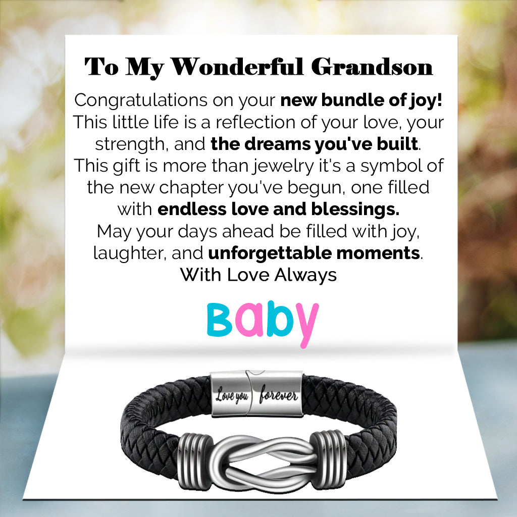 Dear Grandson Bound by Strength Bracelet - Strong From the Start