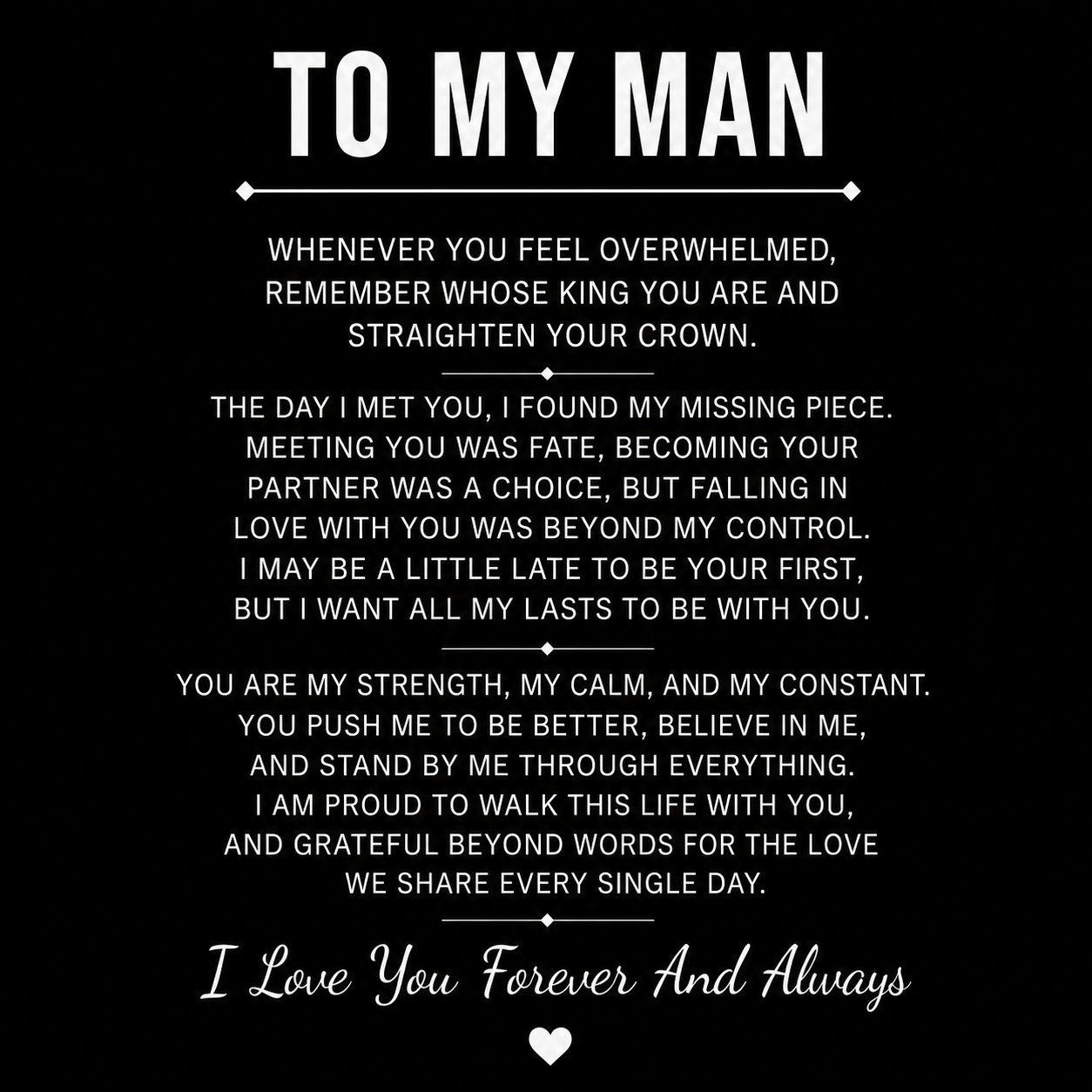 To My Man - Personalised Name Love You Forever Bracelet
