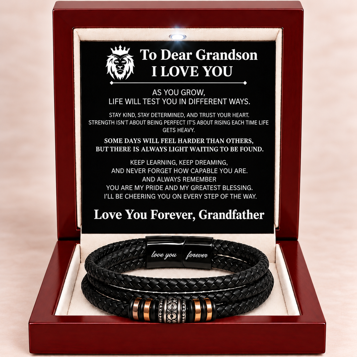 To Grandson - Engraved Love You Forever Bracelet  from Granddad