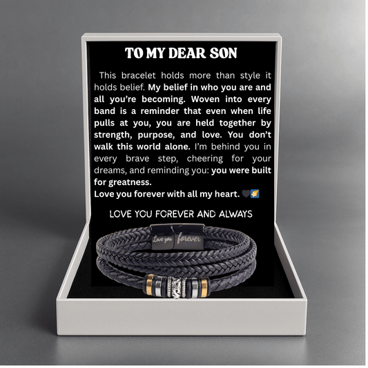 To My Son Legacy Loop Bracelet - Keep Moving Forward