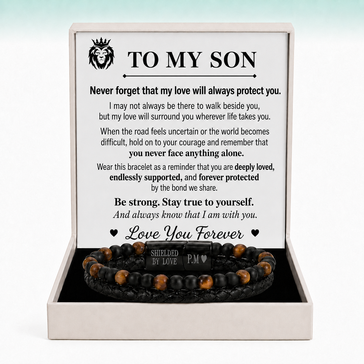 To My Son – Shielded by Love Bracelet - My Love Will Always Protect You