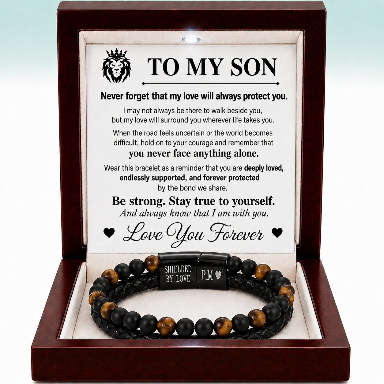 To My Son – Shielded by Love Bracelet - My Love Will Always Protect You