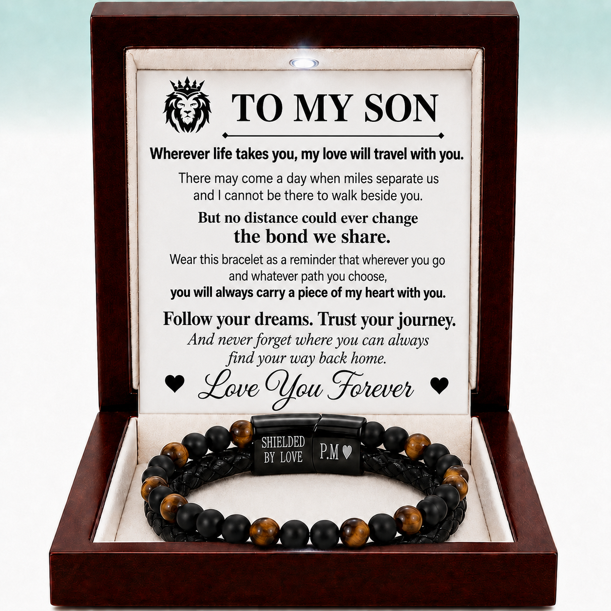 To My Son – Shielded by Love Bracelet - Wherever Life Takes You