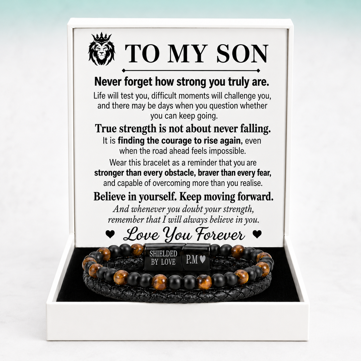 To My Son – Shielded by Love Bracelet - A Reminder of Your Strength