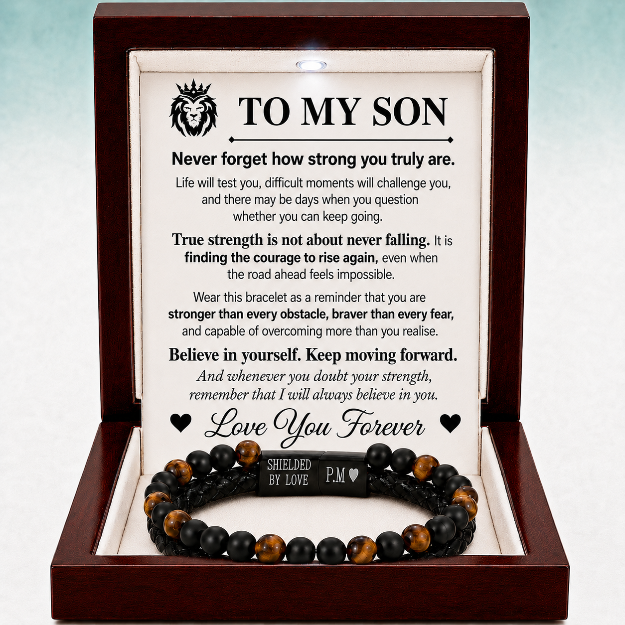 To My Son – Shielded by Love Bracelet - A Reminder of Your Strength