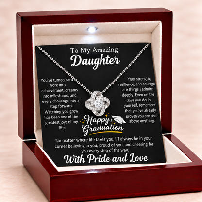 Happy Graduation Dear Daughter Eternal Knot Necklace - You Did It