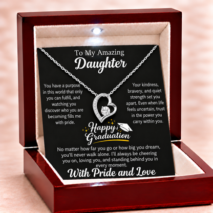 Happy Graduation Dear Daughter Bound by Love Necklace - We are Proud of you