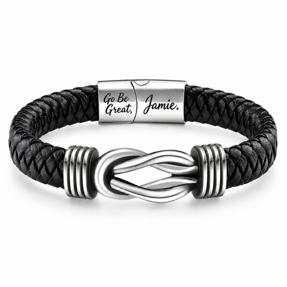 Happy Graduation Dear Grandson Bound by Strength Bracelet - Proud of Your Journey