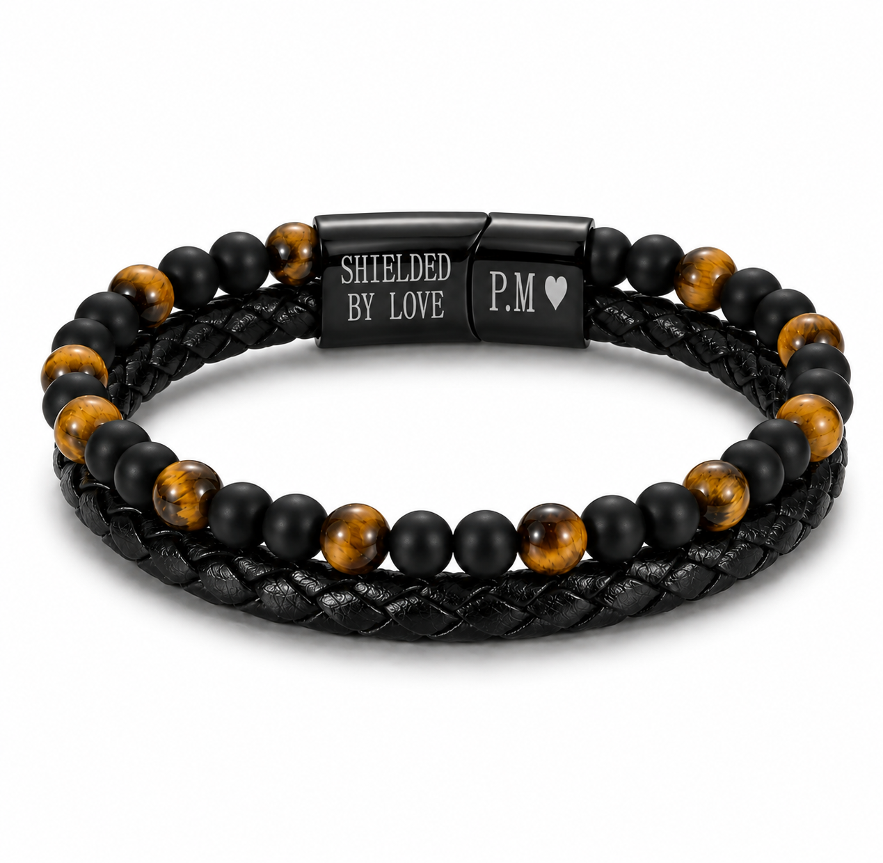 To My son Engraved Tiger Eye  Bracelet