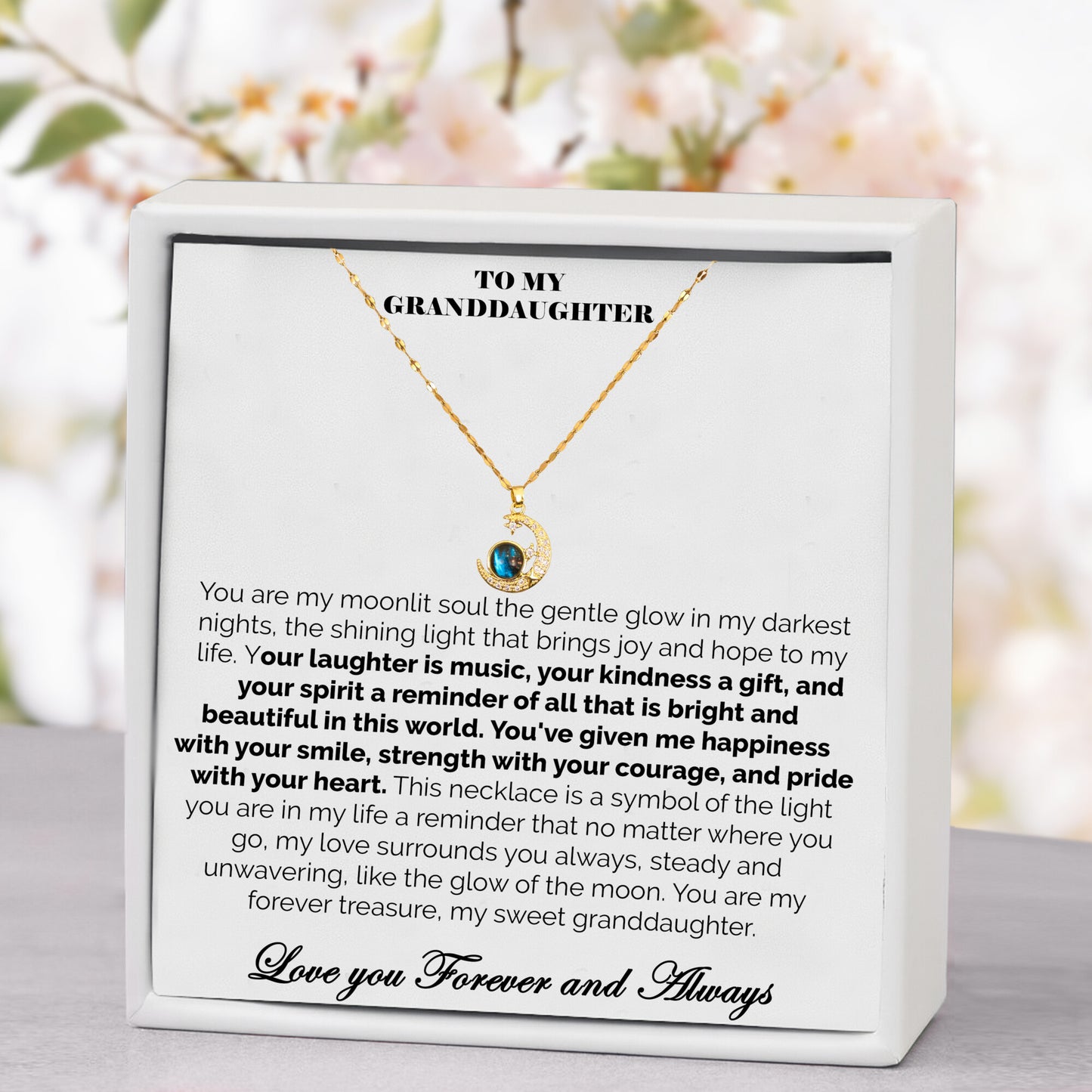 To My Granddaughter Moonlit Soul Necklace - Shine, Sweet Girl