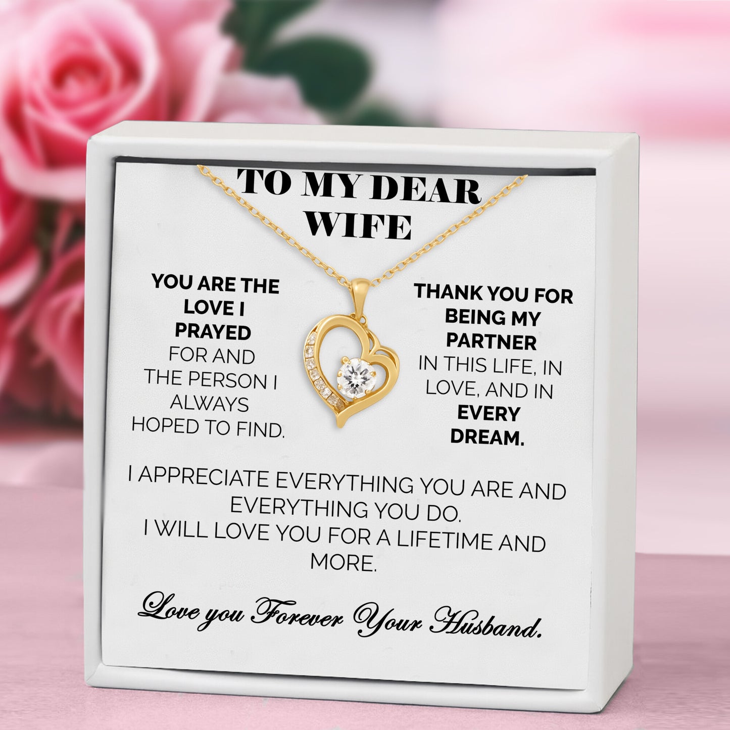 To My Wife Bound by Love Necklace - Tied to You Always