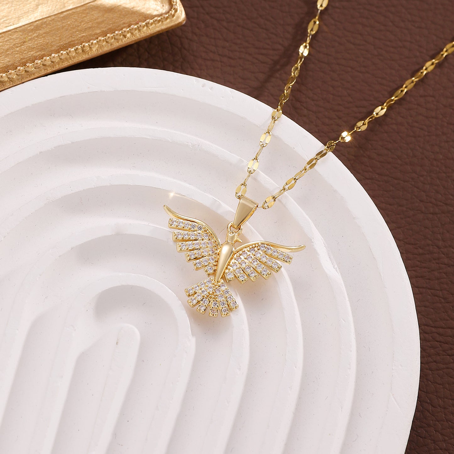 To My Granddaughter Wings of Strength Necklace - Fly Higher, Little One