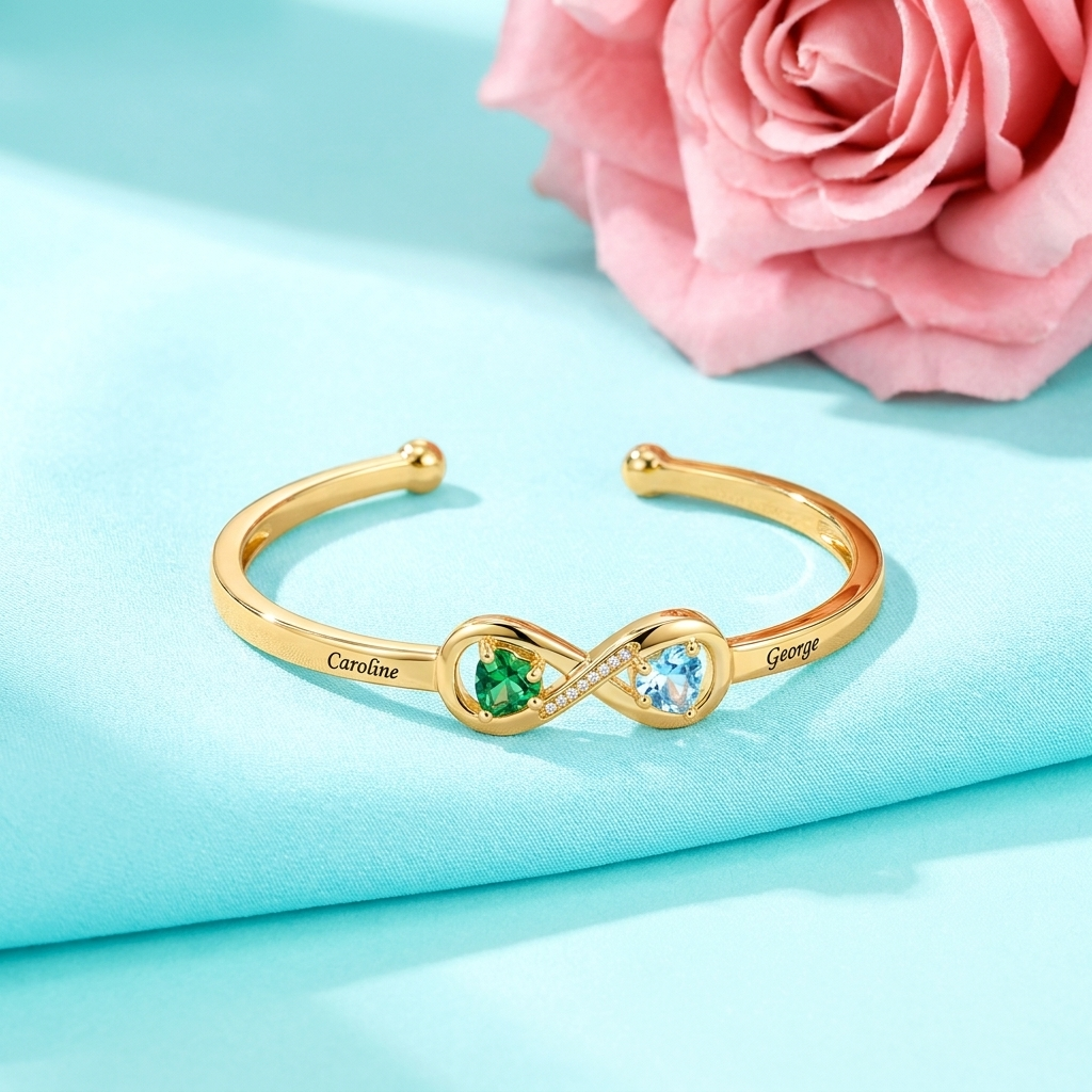 To My Daughter - Personalised Birthstone Infinity Bracelet