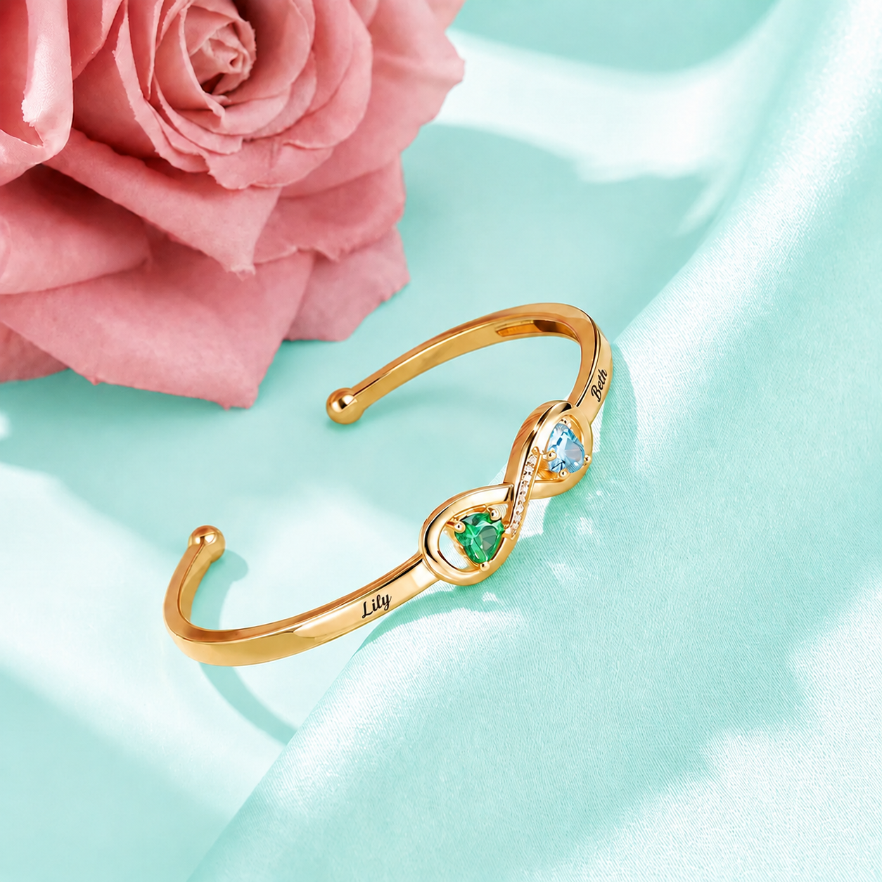 To My Daughter - Personalised Birthstone Infinity Bracelet