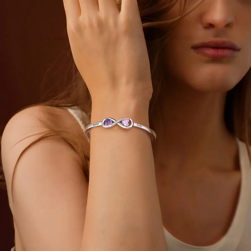 To My Daughter - Personalised Birthstone Infinity Bracelet