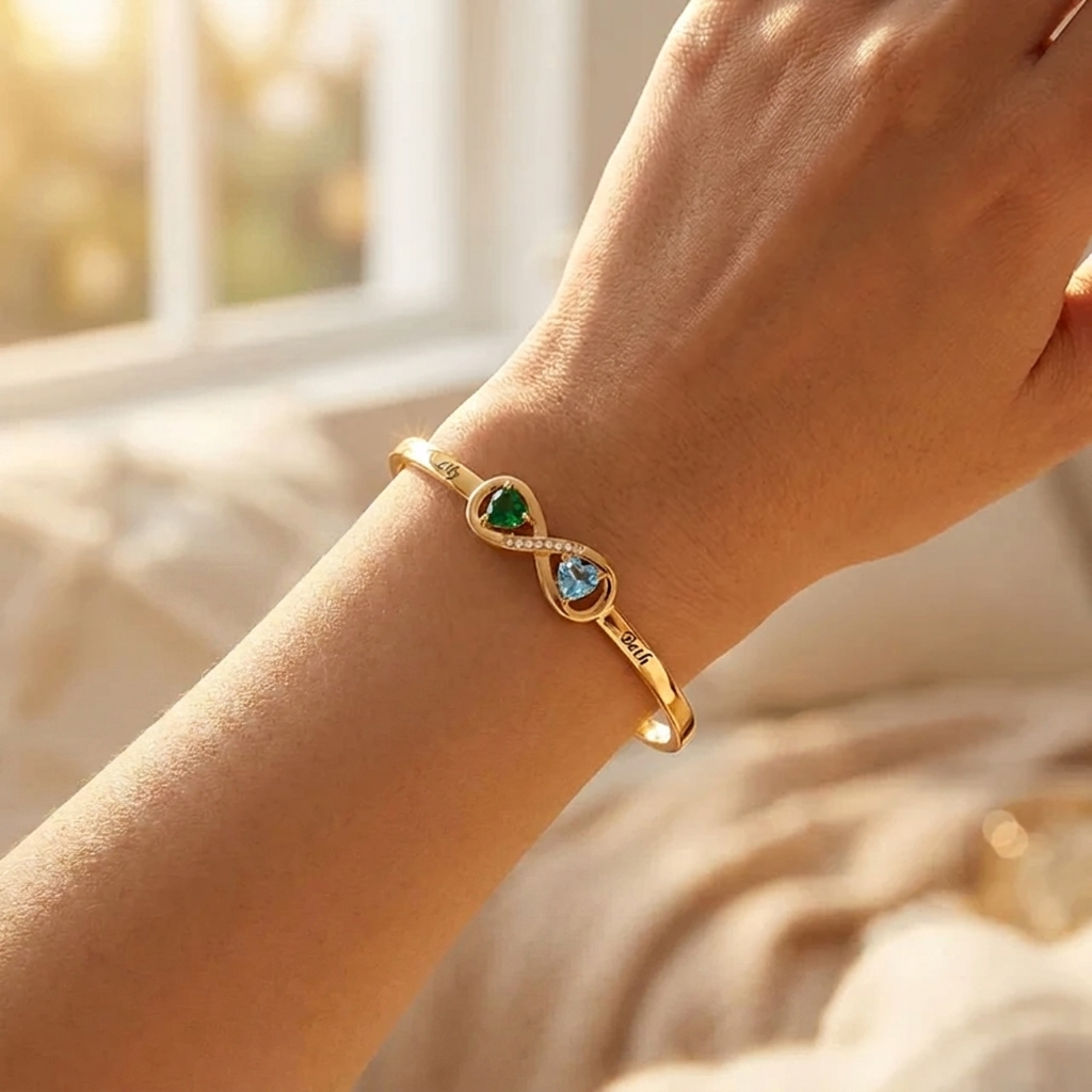 To My Daughter - Personalised Birthstone Infinity Bracelet